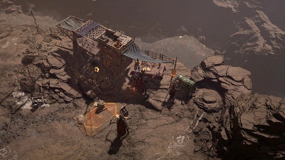 A look at a camp in Diablo 4 from Season of the Malignant